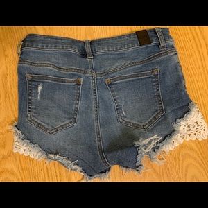 CP lace jean shorts